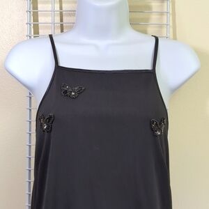 Vintage 90s Y2K City Triangles Sequin Butterfly Maxi Party Slip Dress JRS 9